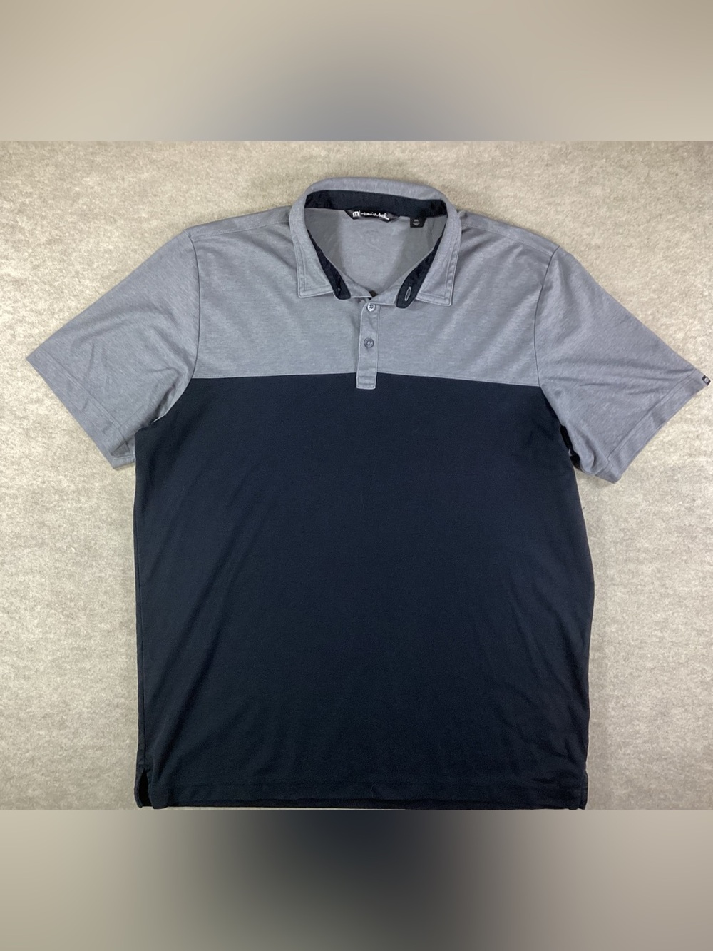 Travis Mathew Two-Tone Navy & Light Blue Polo